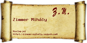 Zimmer Mihály névjegykártya