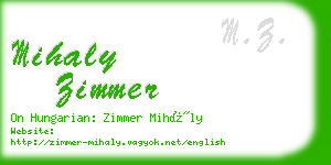 mihaly zimmer business card